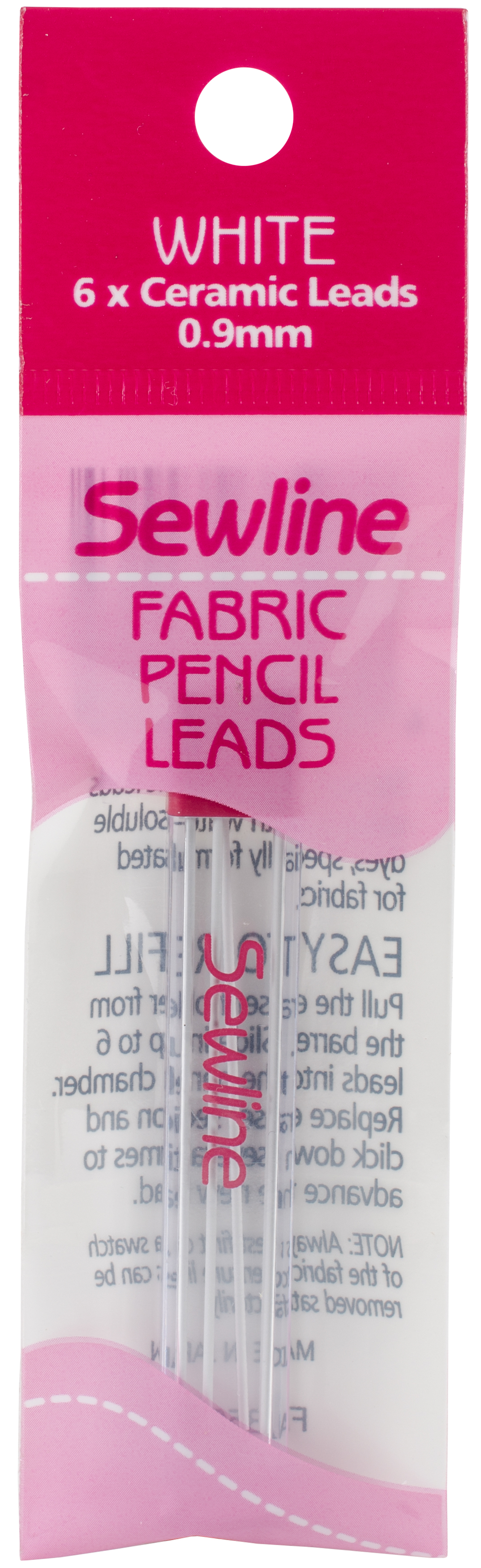 Sewline Mechanical Fabric Pencil Lead Refill 6/Pkg-White